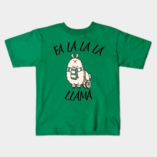 Falalala Llama Holiday Design Kids T-Shirt